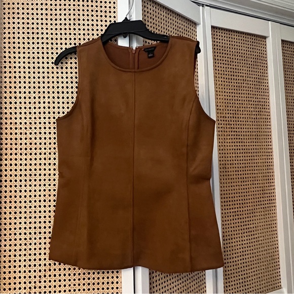 Ann Taylor Brown Suede Shell - Picture 1 of 5